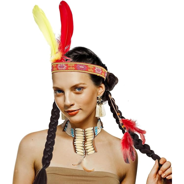 Deiters Indianerstirnband Mit Feder | Weiße Feder Mit Schwarzer Spitze, Für Karneval & Fasching