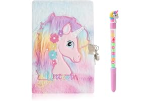 FENYW Notizbuch Plüsch Mädchen, A5 Tagebuch Mädchen mit Schloss, Geheime Tagebuch Mädchen Notizbuch, Tagebuch mit Schloss für Mädchen Weihnachten Festival Geburtstagsgeschenk