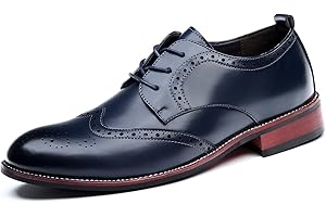 REMXI Mens Formal Shoes Leather Lace Dress Shoes Classic Mens Brogue Derbys Fashoin Wedding Party Oxford Shoes
