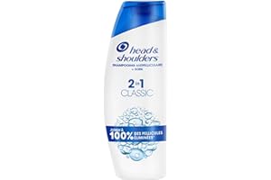 Head & Shoulders Classic 2 en 1 Shampoing Antipelliculaire 300ml. Jusqu'à 100% des Pellicules Éliminées, Cliniquement Prouvé. Tous Types de Cheveux. Usage Quotidien. Rafraîchissant lot de 1