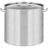 Royal Catering RCST-21E3 Edelstahltopf mit Deckel Edelstahlkochtopf Kochtopf Induktion (20 Liter, Bodendicke 3,8 mm, Edelstah