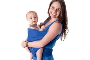 CuddleBug Fascia Porta Bebé Neonato e Bimbi fino a 16 Kg – Fascia Neonato per Trasporto a Mani Libere – Marsupio Bambino a Fascia – Ideale come Regalo Nascita e Baby Shower (Blu/Blue)