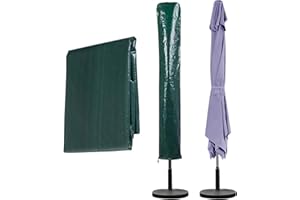 Garden Mile Green Waterproof Parasol Umbrella Cover - Large Size Garden Rotary Air Dryer Covers - Heavy Duty UV Protected Cantilever Parasol Covers Protect from Rain, Dust, and Birds (RC190)