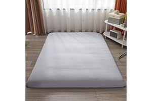 LDLCYCN Coprimaterasso Futon da Pavimento con Cerniera Queen Coprimaterasso Futon da Pavimento Giapponese Coprimaterasso Antipolvere Fodera per Futon Copertina Morbida,C,180x200cm(King)