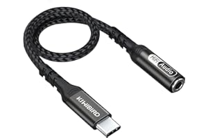 KiwiBird USB C auf Klinke Kopfhörer mit Mikrofon Adapter, Typ C auf 3,5mm Klinkenadapter mit DAC, USB-C Audio Jack Aux Adapter Kompatibel mit Handy, MacBook, Tablet, Windows PC, TRRS 4-polig