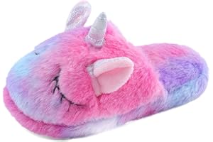 MASOCIO Pantofole per Bambini Peluche Carino Scarpe Bimba Ciabatte da Casa Antiscivolo