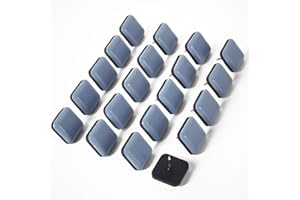 GINOYA Teflon Furniture Sliders, 20pcs 25mm Square Furniture Glides with Nail for Easy Moving on Carpet Hardwood Tile (Grayish Blue)