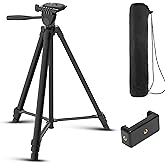 DIGITEK (DTR 480LW) 57 Inch Portable Aluminium Alloy Tripod with Smartphone Holder & 360° Ball Head, 3 Section Adjustment, 2k