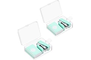 PATIKIL 2 Pcs Mini Stapler with 800 Standard Staples, Morandi Desktop Staplers Set Cute Desk Office Stapler 20 Sheet Capacity for for Classroom Office Supplies, Green