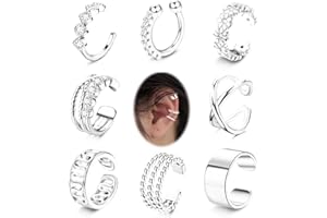 ORAZIO Ear Cuff Orecchini Donna Orecchini Senza Buco Donna Earcuff Oro Argento Orecchini Clip Cartilagine Ear Polsini Orecchini Finti Donna Regolabile Orecchini Gioielli