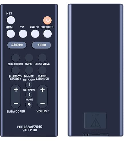 Télécommande De Rechange FSR60 WY57800 Pour Barre De Son Yamaha ATS-1010 ATS1010 YAS-201 YAS-101 YAS-101BL YAS101 YAS101BL YFSR60 ATS-201 YAS-201BL YAS-CU201 WY55 7800 FSR62 ZC94940