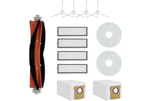 Bamboost 13 sztuk akcesoriów do Xiaomi Dreame L10s Ultra, W10s Pro, Xiaomi X10+, robot odkurzający, 1 szczotka główna, 2 ściereczki do wycierania, 4 filtry HEPA, 4 szczotki boczne, 2 worki na kurz