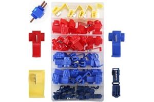 HO2NLE 65pcs Scotch Lock Connectors Scotch Locks Quick Splice Connector Terminals T-Tap Car Electrical Connectors Branch Crimp Connectors Set for Motorcycle Automotive 3 Size Red Blue Yellow