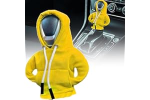 MODODER Car Gear Shift Knob Cover, Creative Hoodie Car Gear Shift Cover, Dust-Proof Gear Stick Hoodie, Gear Shift Knob Hoodie Protector Cover for Universal Gear Shifter (Yellow)