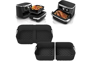 NAVESO Moule Silicone Air Fryer pour Ninja AF500, Accessoires Air Fryer pour Ninja Foodi Flex, Silicone Accessoires Air Fryer pour Air Fryer Ninja, Accessoires pour Friteuses(1x10.4L et 2x5.2L)