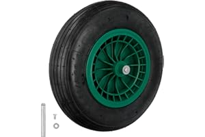 WOLFPACK LINEA PROFESIONAL Rueda Carretilla Neumatica Para Carretilla Obra/Jardin Llanta Plastico Eje Ø 20 mm. Rueda Carretilla Jardin, Carro Invernadero