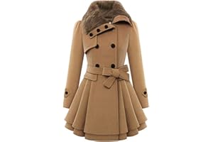 WHZXYDN Cappotto di Lana Lungo E Sottile da Donna Nuovo Cappotto di Lana A Doppio Petto Trench Coat Donna