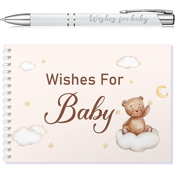Wooden Teddy Bear Baby Shower Guest Book Puzzle - Gender Neutral Keepsake, Oak, Laser Engraved-989734