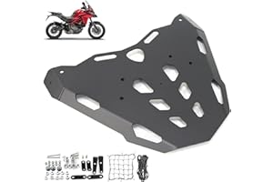 DFFMQSJ Universal Motorcycle Rear Luggage Rack Compatible with Ducati Multistrada mts 950 1200 1260 2015-2021 CNC Alloy Cargo Carrier Top Box Holder Support Bracket Shelf Holder Accessories