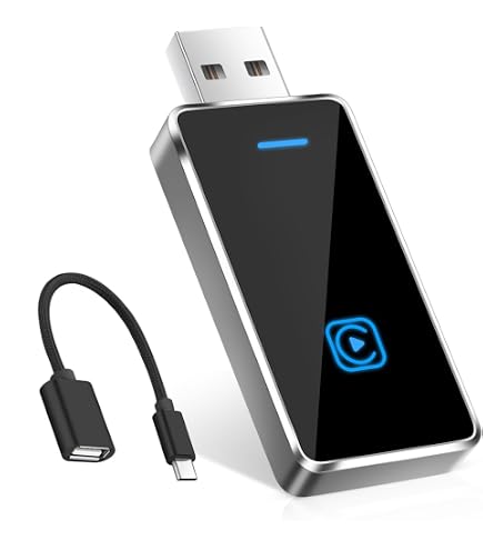Adattatore Volam 2-in-1 Wireless Per CarPlay E Android Auto – WiFi 5GHz, Plug-and-play Per Auto 2016+