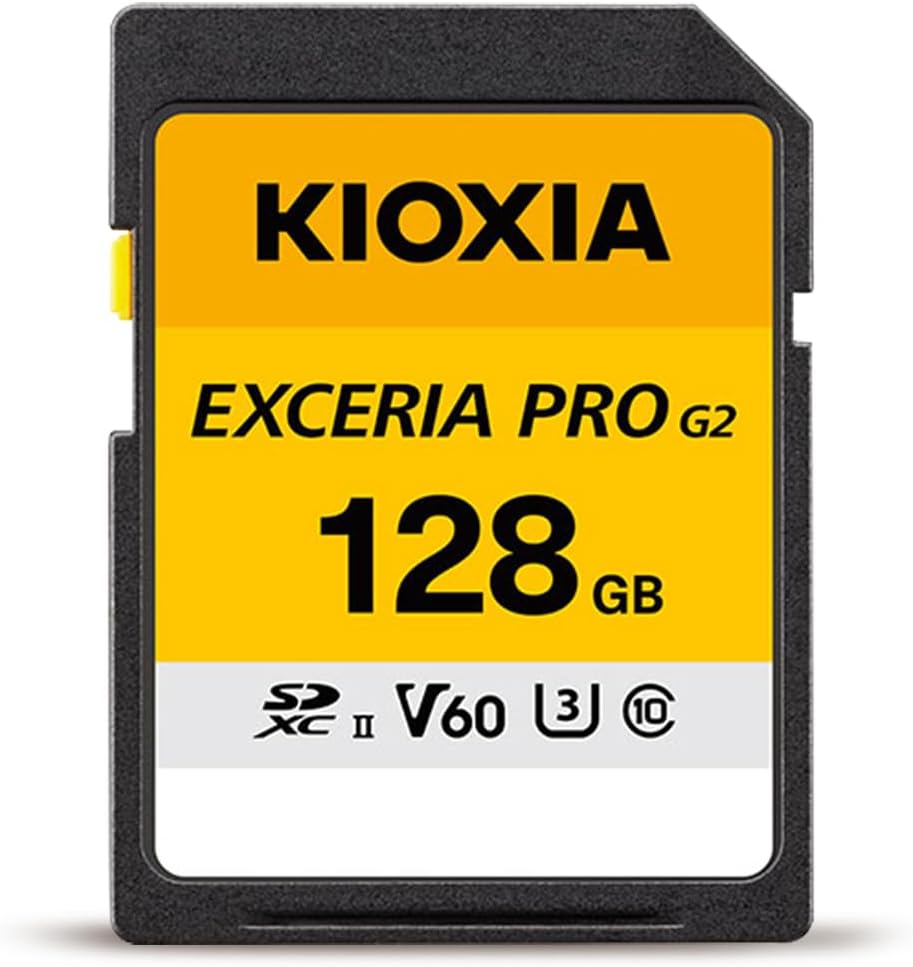 KIOXIA EXCERIA PRO G2 128GB SDXC Hafıza Kartı – UHS-II U3 V60 C10, 300MB/s Okuma, 170MB/s Yazma, 8K / 4K