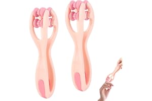 FEMONGY Juego de 2 pelota masaje, Masajeador de manos, Finger massager, Rodillo masajeador de dedos, Para relajación muscular, artritis, alivio del estrés y muñecas (Rosa)