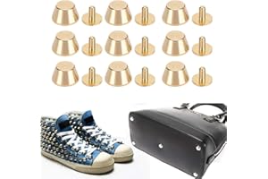 DETONTSAI Mothinessto 12mm Feet Nailhead, Handbag Flat Stud Compact Size 10Pcs Barrel Conical Shape for DIY Leather CraftClothing accessories and peripherals