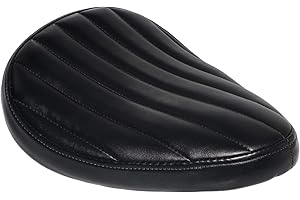 XMMT Selle de conducteur en cuir à rayures noires pour Harely H-onda Sportster Bobber Chopper Custom