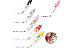 Leyiteng 6 Packs Lace Decoration Tape Pens,Decorative Pens For Kids,Tape Pen, Scrapbooking Stickers Diary Decor Tape Creative Cartoon Pattern Tape Pen For Kids Adults Christmas Birthday Gift