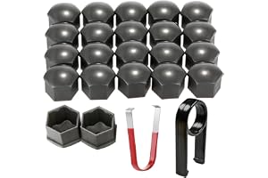 Gebildet 22 st 19mm(Inre Diameter) Hjulmutterlock, Skydd till hjulbult Mutterlock, Sexkantiga Däckmutterskydd med Borttagning