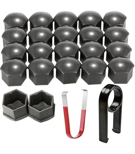 20 Stück Radmutterkappen 19mm - Graue Nabenschraubenabdeckungen Für Auto Felgen