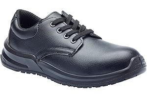 Blackrock Lace-Up Safety Shoes, Mens Womens Steel Toe Cap, Chef, Nursing, Orthopedic, Non-Slip Work Shoes, Work Utility Footwear, Hygiene, Catering, Kitchen Anti-Slip - Size 7