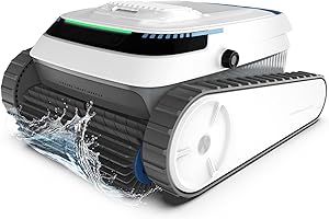 AIRROBO Poolroboter, Poolsauger Akku Kabelloser, Poolroboter Boden und Wand, Wasserlinie, Intelligenten Navigation, 120 Minuten Laufzeit, Wandklettern, Poolreiniger für Pools bis zu 170㎡, PC10