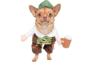 PET KREWE UNLEASH THE PARADE Pet Krewe Kleines Deutsches Oktoberfest Hund Kostüm - Barktoberfest Halloween Hund Kostüm - Perfekt für Weihnachten Urlaub, Halloween, Party, Fotoshooting, Geschenke für Hundeliebhaber Multi