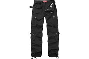 VATINNT Men's Cargo Trousers Ripstop Combat Camo Trousers Casual Tactical Work Pants with 8 Pockets No Belt