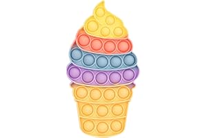 XWFEU Fidget Toys Push Bubble Pop Sensory Fidget Toy Silicone Popping Party Game Toy Stress Anxiety Reliever Toy Birthday Gift Toys for Kids Teens Adults (Ice-cream Cone)