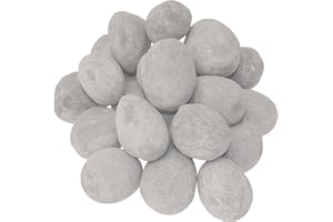 HEKERS 24 pietre in ceramica, colore grigio, in gel, per caminetto, bruciatore a bioetanolo, decorazione per piante, ciotola, tavolo, decorazione