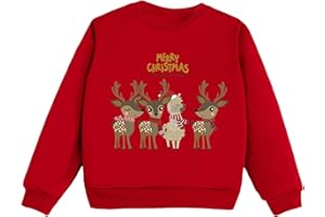 Orbgons Kinder-Weihnachts Mädchen Pullover, Weihnachtspullover Kinder, Sweatshirt Kinder Dick Warme Weihnachtspullover Top Kinder Weihnachtspullover Casual Langarm Rundhals Pulli Tops