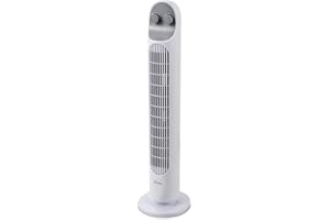 ARDES | AR5T801 Ventilatore Verticale Regolabile con 3 Intensità di Velocità e Oscillazione della Torre e Timer Integrato Ventilatore da Pavimento o Piano Bianco