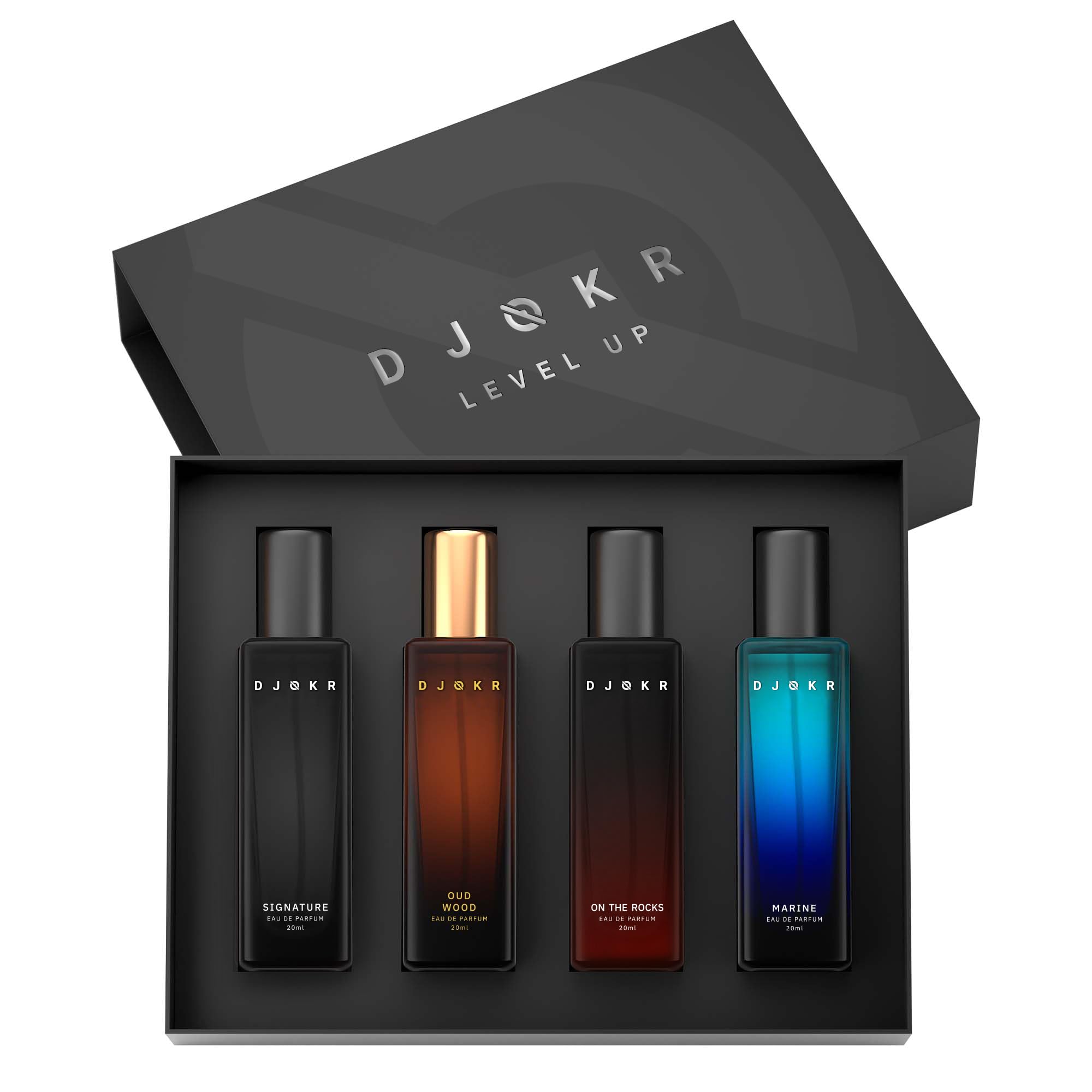 Djokr Perfume Gift Set for Men Pack of 4x20 ML | Eau De Parfum | Premium Luxury Long Lasting Fragrance Spray | Signature, On 
