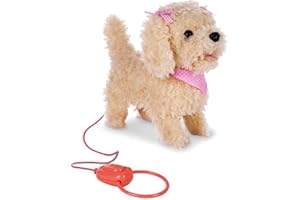Kdorzos Interactive Plush Toys Dog with Lead, Soft Pet Puppy Teddy Dog Toy for Kids, Smart Walking Dog Barking Tail-wagging for Boys Girls Over 3 Years