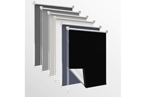 Homland Store Occultant sans Perçage, Rideaux Occultant avec Revêtement d'argent, Isolation Thermique, Installation Simple, pour Chambre, Salon, Cuisine, Salle de Bain,Noir,60l x 150L cm