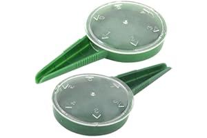 Momeski 2 Stück Sämlingswerkzeuge aus Kunststoff für die Aussaat von Blumensamen, Einstellbarer Handgriff mit 5 verschiedenen Einstellungen für eine präzise Saatgutversorgung, Gartenwerkzeug Set