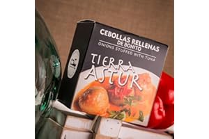 Tierra Astur Cebollas Rellenas de Bonito | Conserva Gourmet Asturiana 420 g | Sin Conservantes ni Colorantes | Producto Tradicional Español