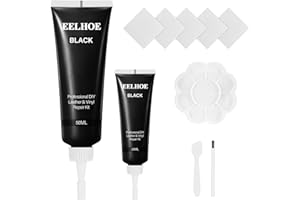 LEDEBOUK Kit Riparazione Pelle,2 Pz Crema di Riparazione in Pelle Nero,Balsamo Riparazione Pelle,Gel di Riparazione per Pelle Liquida,per Crepe da restauro in Pelle,Giacche,Seggiolini Auto Leather Repair Kit