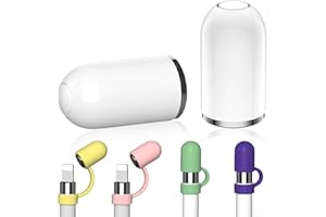ACAGET Magnetic Replacement Cap for Apple Pencil 1st Generation, Anti-lost for iPencil Cap holder Top Lid End Silicone Protective Cover Accessories for iPad 10th 9 8 Air Mini Pro (2 Cap+4 Cap Holder)