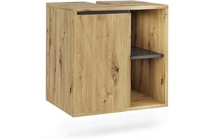 Vicco Mobile sottolavabo per bagno Viola, Artigiano/grigio, 60 x 60 cm con ripiani aperti