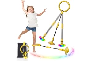 SHENGO Swing Wheel mit Lichtrad, Kinder Blinkender Springring Fußkreisel, Faltbare Glühender Springender Ball, lustiges Spielzeug für Kinder und Erwachsene, Outdoor-Hüpfspiel
