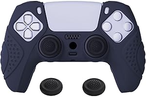 ‎EXTREMERATE eXtremeRate PlayVital Hülle für ps5 Controller,Schutzhülle ergonomisches Case Griffe Skin aus weichem Gummi,2 Stück Stick Aufsätze für PS5 Controller(Guardian Edition,Blau)
