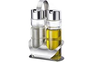 MGE WORLD MGE - Set de Aceitera y Vinagrera - Aceitera Antigoteo de Vidrio - Botella Dispensadora de Aceite - Dispensador de Aceite y Vinagre con Vertidor - Botellas para Aceite de Oliva y Vinagre